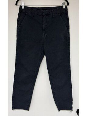 Mother Women's Killing Time Washed Black The Shaker Prep Fray Pants Size 26